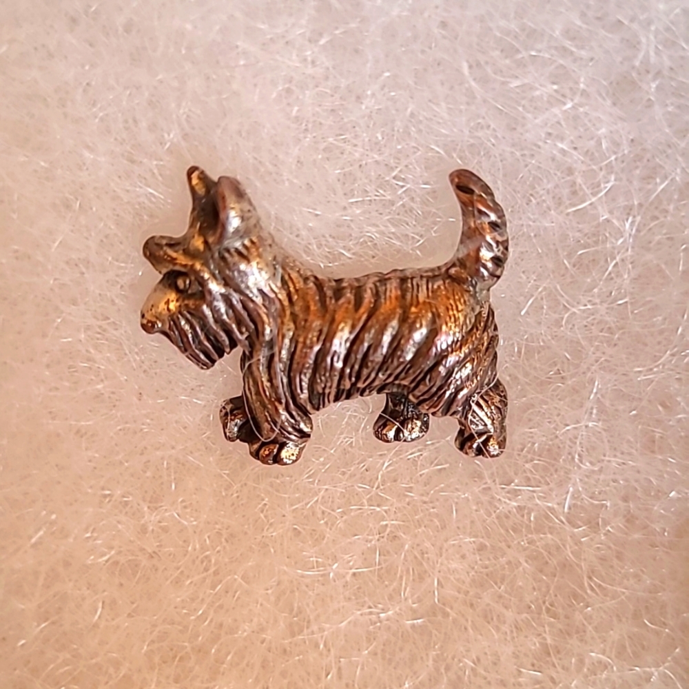 Vintage Tie Tack Ballou Reg'd Scottish Terrier Monopoly Dog Scarf or Hat Pin EUC